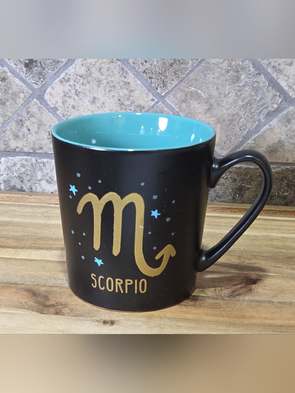 Scorpio Zodiac Constellation Astrology Mug Ceramic Coffee  Stars Black 16 Oz